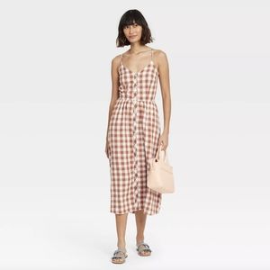 A New Day - Gingham Sleeveless Button-Front Dress